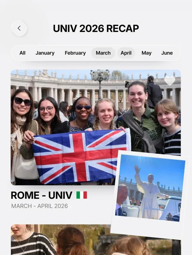 From encounters with the Pope to conversations on dialogue, new friendships, incredible Italian food, and days exploring Rome — UNIV 2026 was a week to remember.